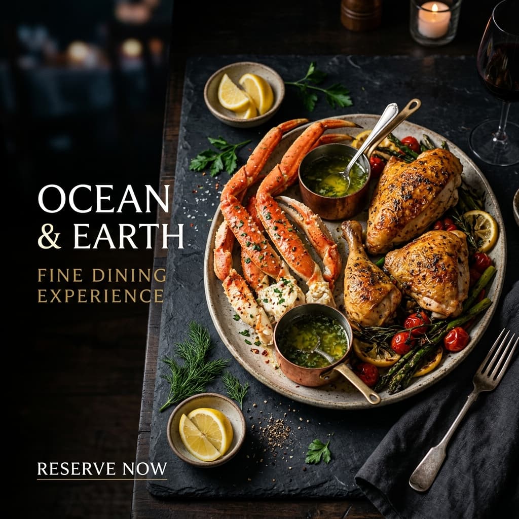 Crab and Chicken Laurel Background