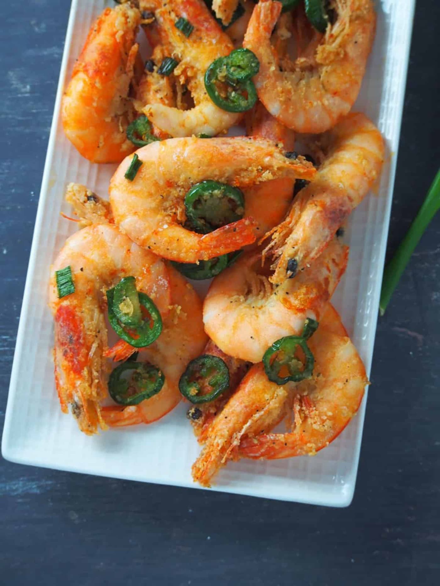 10pcs Salt & Pepper Shrimp w/ Green Pepper n' Onion, Garlic & Side of Fries