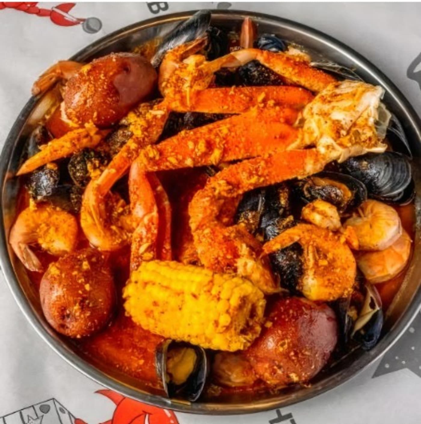 1/2 lb Snow Crab Leg, 1/2 lb Shrimp (Head Off) & 1/2 lb Black Mussel
